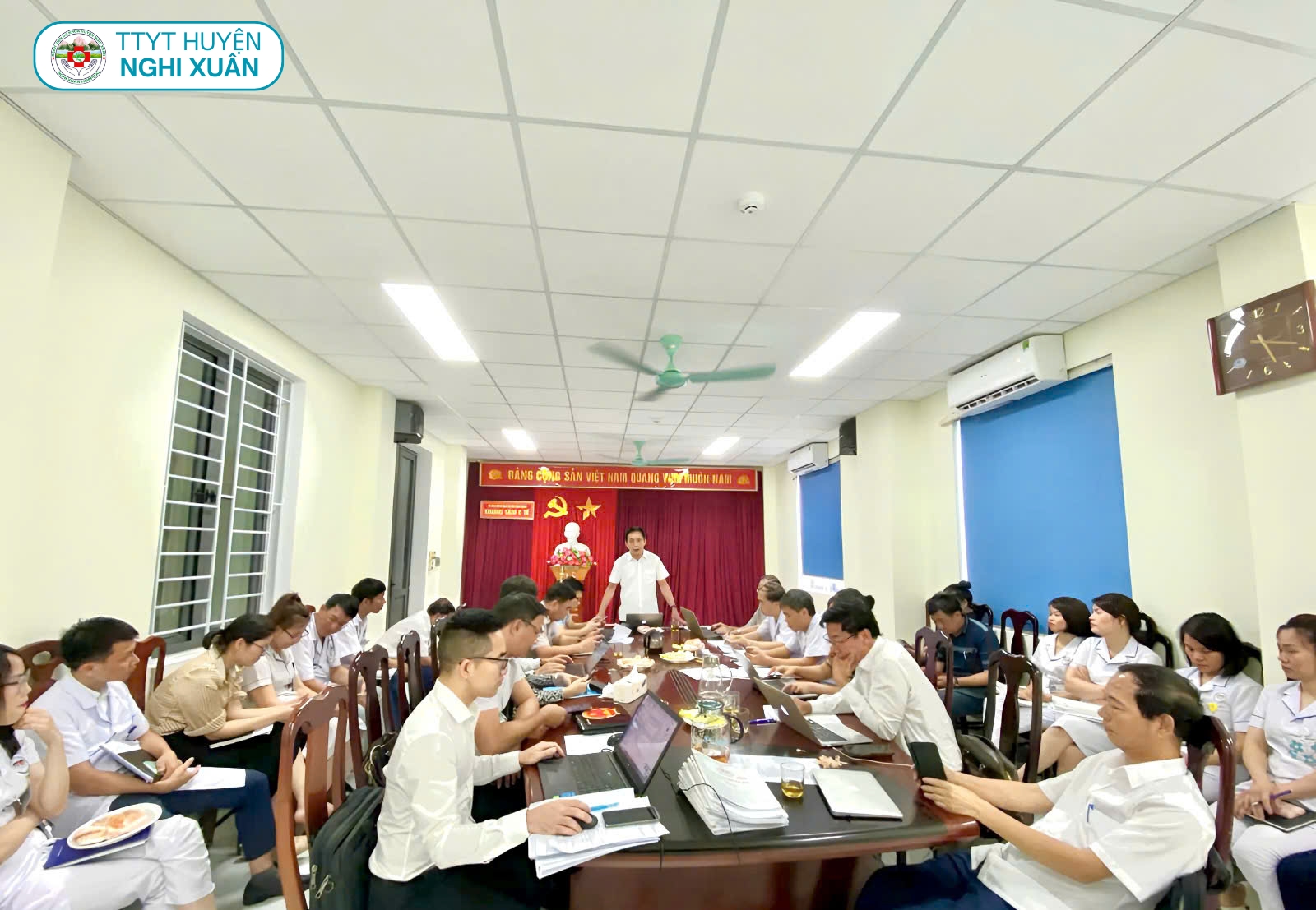 Đoàn kiểm tra của Sở Y tế đã tiến hành kiểm tra đánh giá chất lượng tại TTYT huyện Nghi Xuân